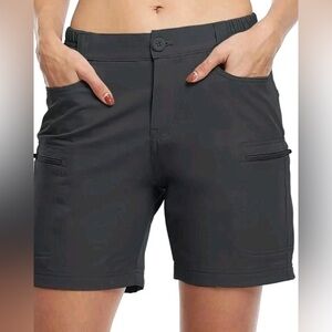 Willit Women's Hiking Cargo Shorts Stretch Golf Active Outdoor Waterproof, M